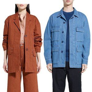 NEW Uniqlo x Lemaire WOMEN's Uniqlo U Denim Long Jacket Orange/Brown